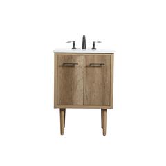 24 inch Single bathroom vanity in natural oak