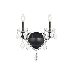 St. Francis 2 light Dark Bronze Wall Sconce Clear Royal Cut Crystal