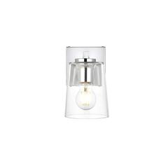 Kacey 1 light Chrome and Clear Bath Sconce