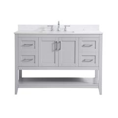 48 inch Single Bathroom Vanity in Grey with Backsplash