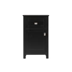 18 Inch Wide Bathroom Storage Freedstanding Cabinet In Black