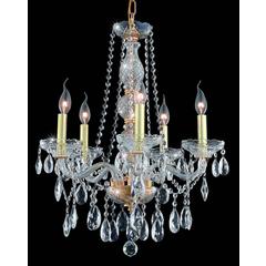 Verona 5 light Gold Chandelier Clear Royal Cut Crystal