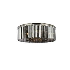 Sydney 10 light polished nickel Flush Mount Silver Shade