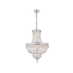 Tranquil 12 light Chrome Pendant Clear Royal Cut Crystal