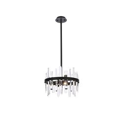 Serena 16 inch crystal round pendant in black