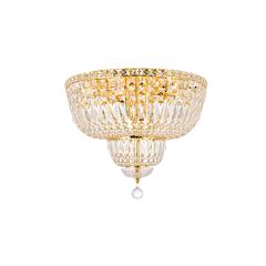 Tranquil 10 light Gold Flush Mount Clear Royal Cut Crystal