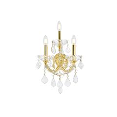 Maria Theresa 3 light Gold Wall Sconce Clear Royal Cut Crystal