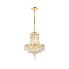 Tranquil 6 light Gold Pendant Clear Royal Cut Crystal
