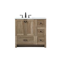 36 inch Single bathroom vanity in natural oak