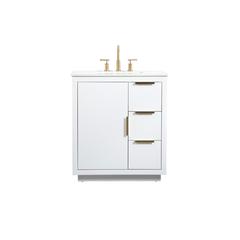 30 inch Single bathroom vanity in white