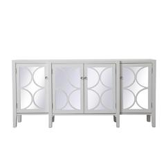 72 inch mirrored credenza in White