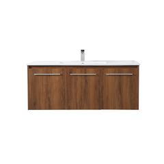 48 inch  Single Bathroom Floating Vanity in Walnut Brown
