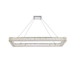 Monroe 50 inch LED Single rectangle pendant in chrome