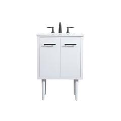 24 inch Single bathroom vanity in white