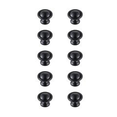 Kadea 1.2" Diameter Matte Black Mushroom Knob Multipack (Set of 10)