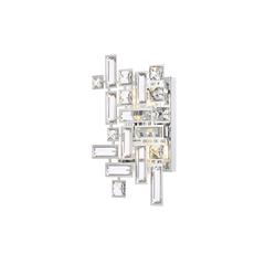 Picasso 2 light Chrome Wall Sconce Clear Royal Cut Crystal