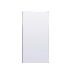 Metal Frame Rectangle Full Length Mirror 30x60 Inch in Silver