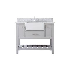 42 inch Single bathroom vanity in grey with backsplash