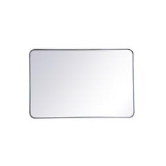 Soft corner metal rectangular mirror 28x42 inch in Silver