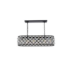Madison 6 light Matte Black Chandelier Clear Royal Cut Crystal