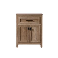24 Inch Wide Bathroom Storage Freestanding Cabinet In Natural Oak