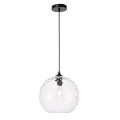 Gibson 1 light Black and Clear glass pendant