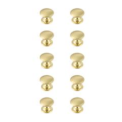 Kaid 1.2" Diameter Brushed Gold Mushroom Knob Multipack (Set of 10)