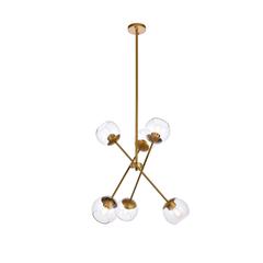 Axl 24 inch pendant in brass with clear shade