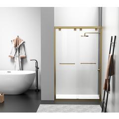 Semi-frameless shower door 48 x 76 Brushed Gold