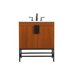 30 inch Single bathroom vanity in teak