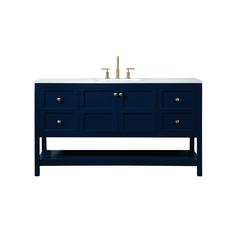 60 inch Single bathroom vanity in blue