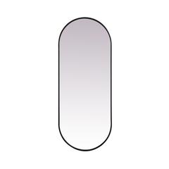 Metal Frame Oval Mirror 24x60 Inch in Black