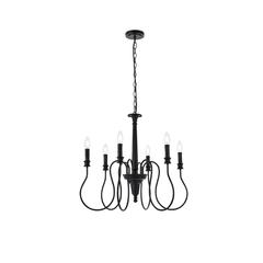 Flynx 6 lights pendant in black