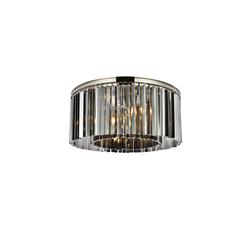Sydney 8 light polished nickel Flush Mount Silver Shade (Grey) Royal Cut Crystal