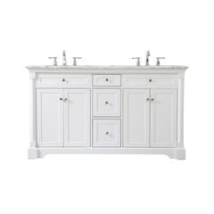 60 inch double bathroom vanity in White