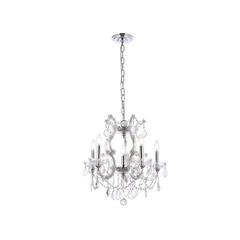 Maria Theresa 6 light Chrome Pendant Clear Royal Cut Crystal