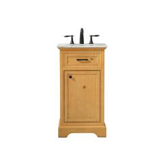 19 inch Single bathroom vanity in natural wood