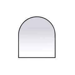 Metal Frame Arch Mirror 27x30 Inch in Black