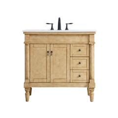 36 inch Single Bathroom vanity in Antique Beige