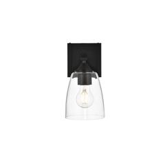 Harris 1 light Black and Clear Bath Sconce