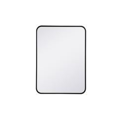 Soft corner metal rectangular mirror 22x30 inch in Black