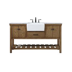 60 inch Single bathroom vanity in driftwood