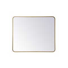 Soft corner metal rectangular mirror 30x36 inch in Brass
