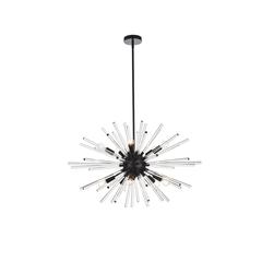 Sienna 36 inch crystal rod pendant in black