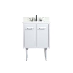 24 inch Single bathroom vanity in white with backsplash