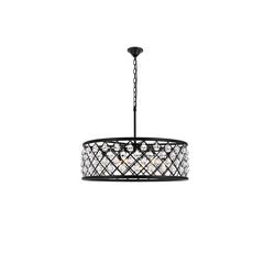 Madison 8 light Matte Black Chandelier Clear Royal Cut Crystal