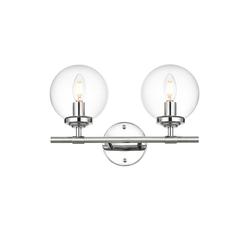 Ingrid 2 light Chrome and Clear Bath Sconce