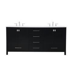72 inch Double Bathroom Vanity in Black