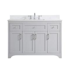 48 inch Single Bathroom Vanity in Grey with Backsplash