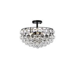 Savannah 16 inch flush mount in black